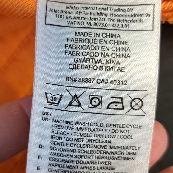 Adidas Orange Navy Blue Long Sleeve Full Zip Track Jacket Women's Size Large - Picture 6 of 6